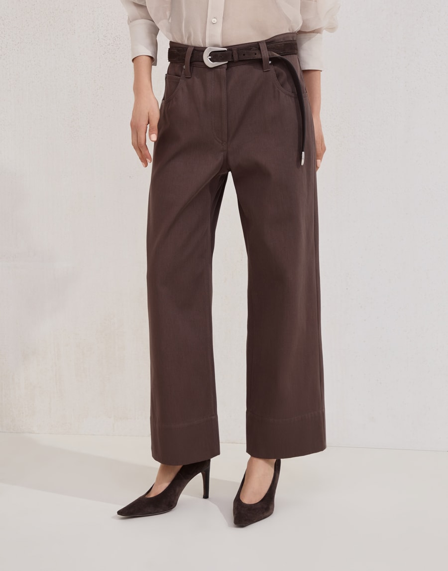 Брюки Square Chino Темно-коричневый Женщина - Brunello Cucinelli