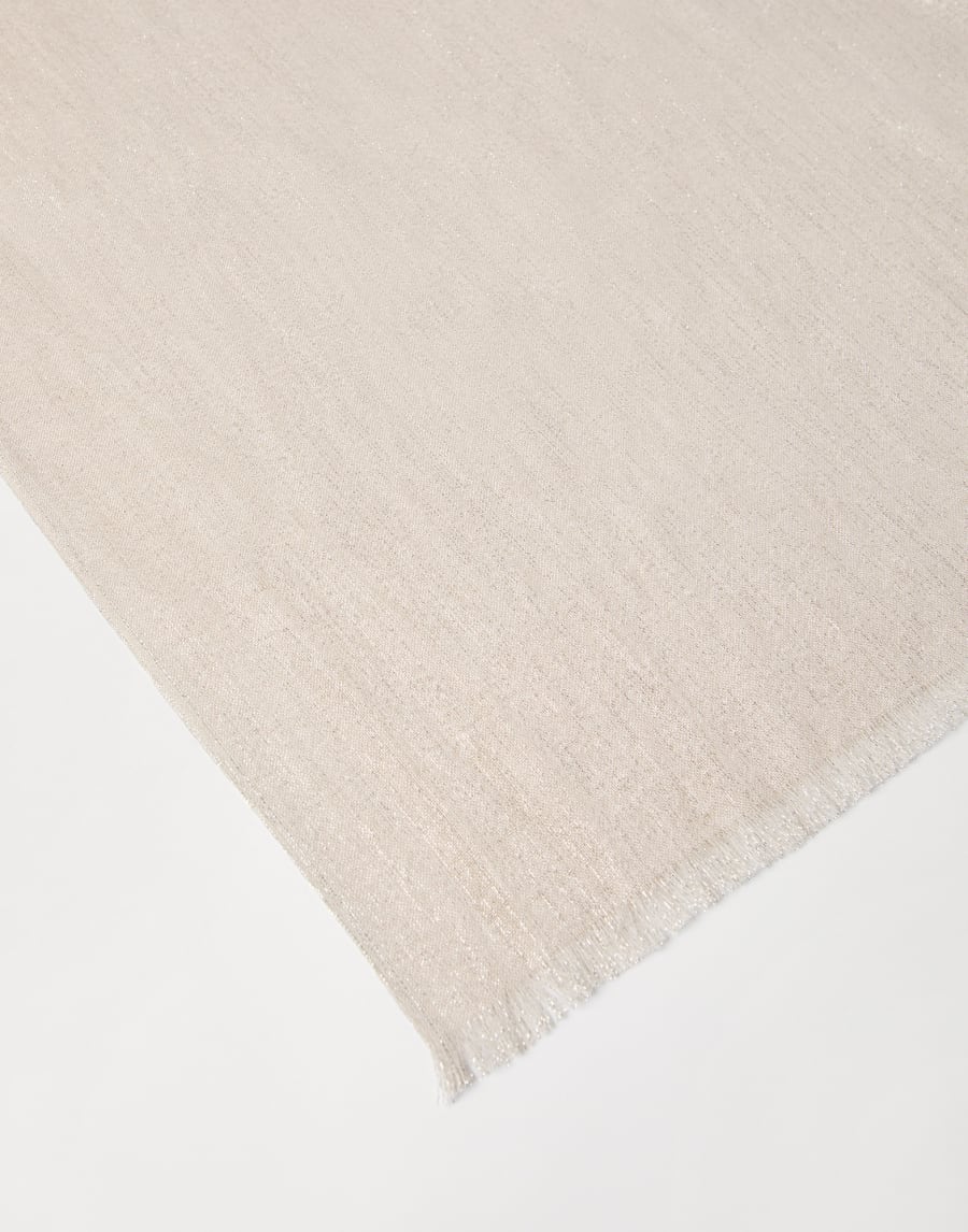Cashmere and silk sparkling scarf Beige Woman - Brunello Cucinelli