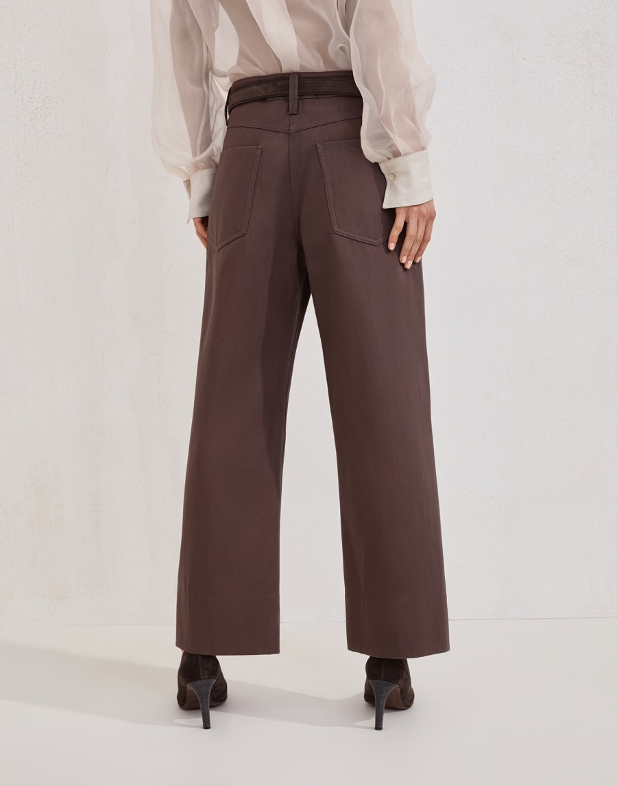 Брюки Square Chino Темно-коричневый Женщина - Brunello Cucinelli