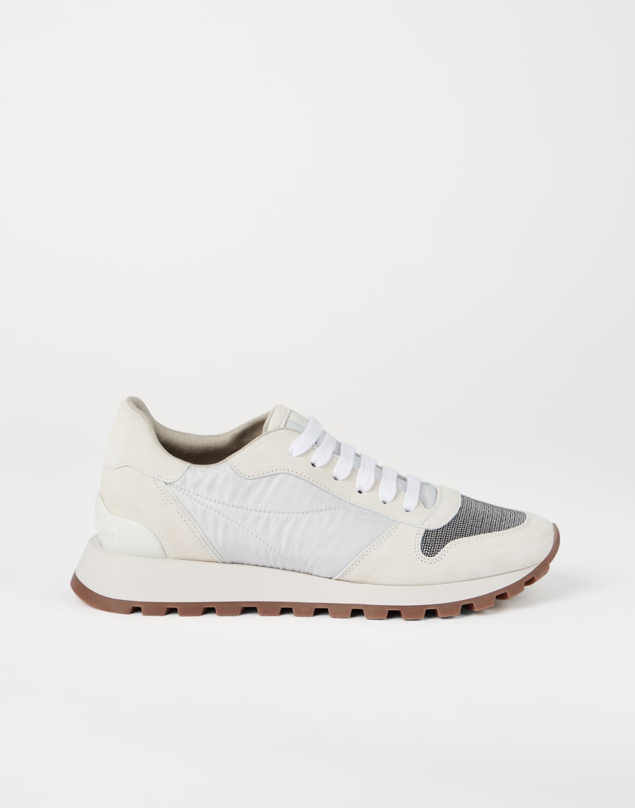 Chaussures de running en daim Blanc Femme - Brunello Cucinelli