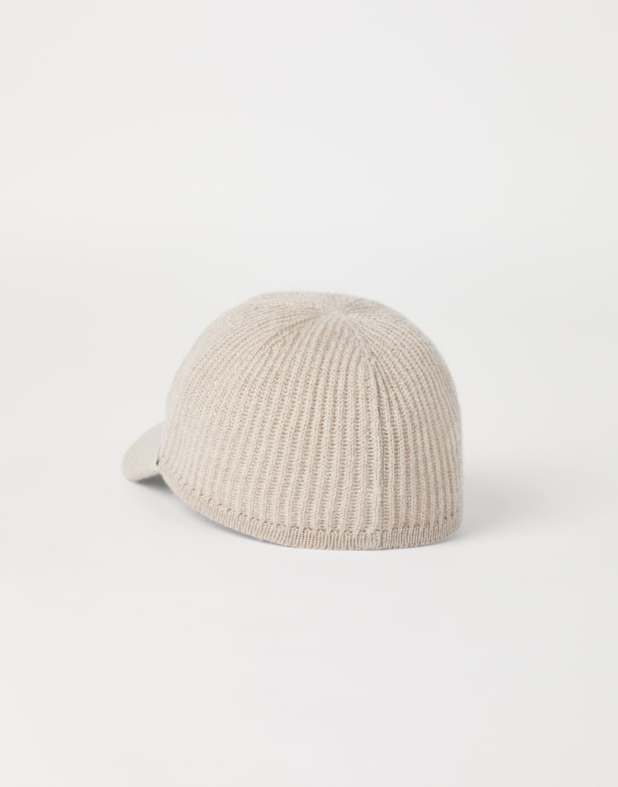 Sparkling baseball cap with monili Cool Beige Woman - Brunello Cucinelli