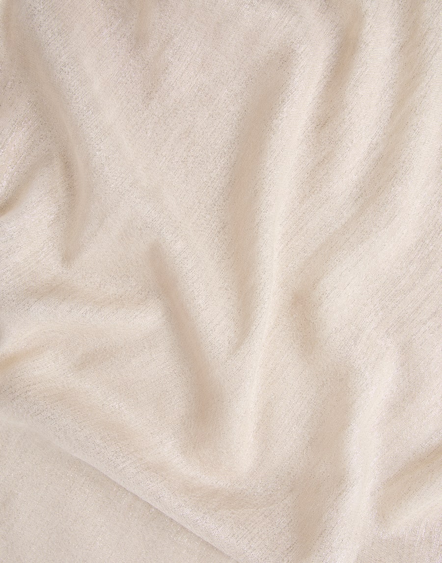 Cashmere and silk sparkling scarf Beige Woman - Brunello Cucinelli