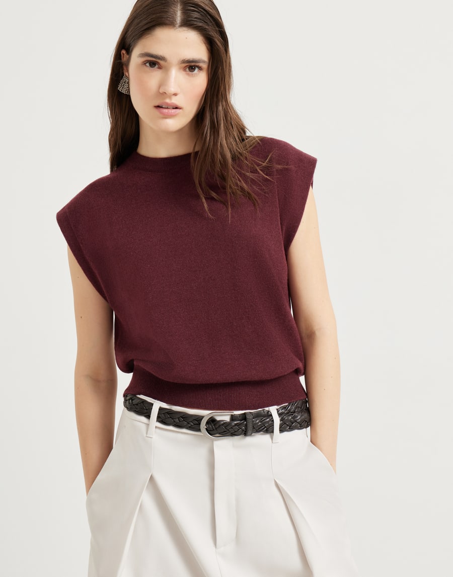 Jersey de cachemir Amaranto Mujer - Brunello Cucinelli