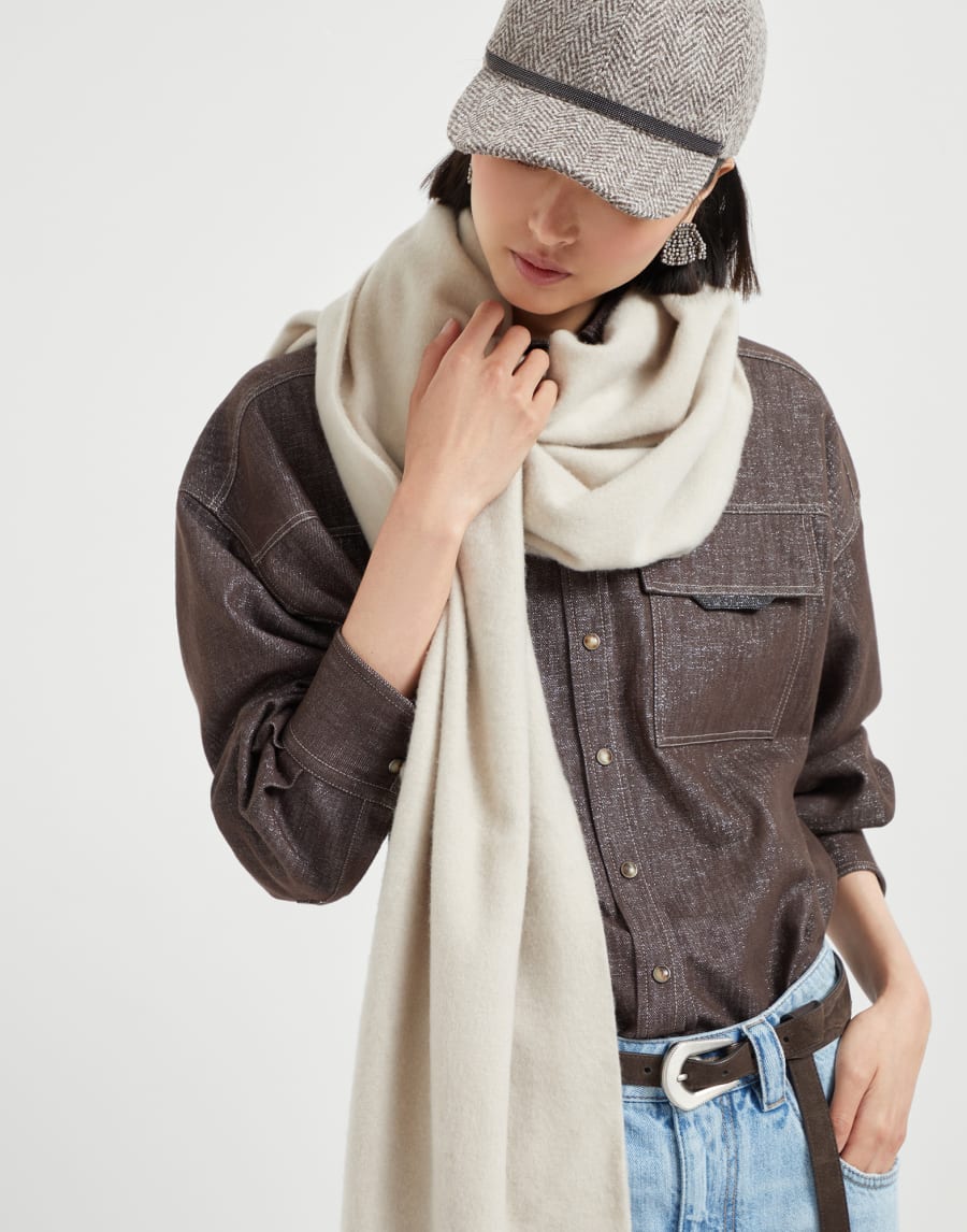 Bufanda de cachemir Beige Claro Mujer - Brunello Cucinelli