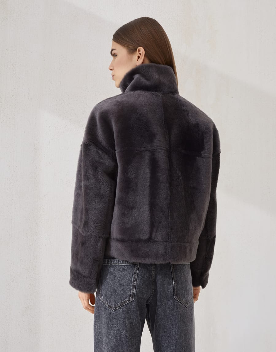 Shearling outerwear Charcoal Woman - Brunello Cucinelli