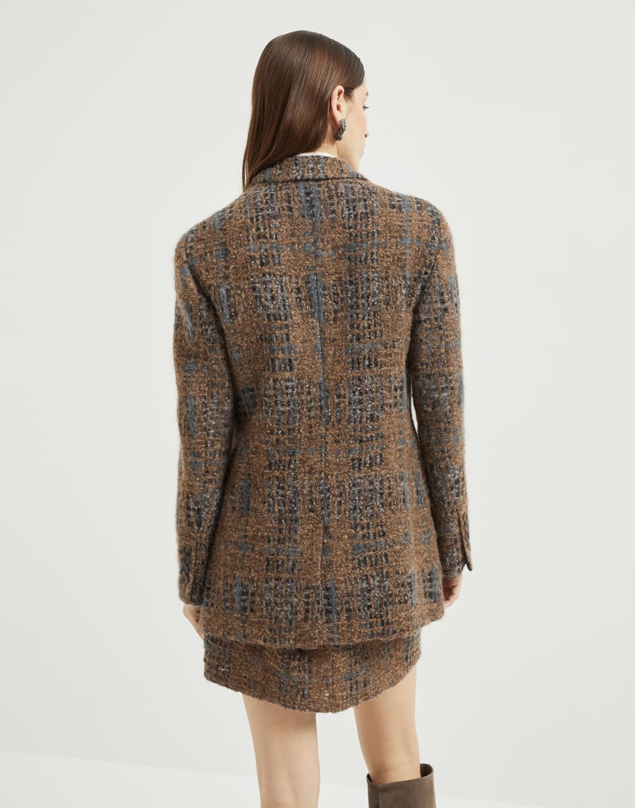 Blazer with Prince of Wales Embroidery Multicoloured Woman - Brunello Cucinelli