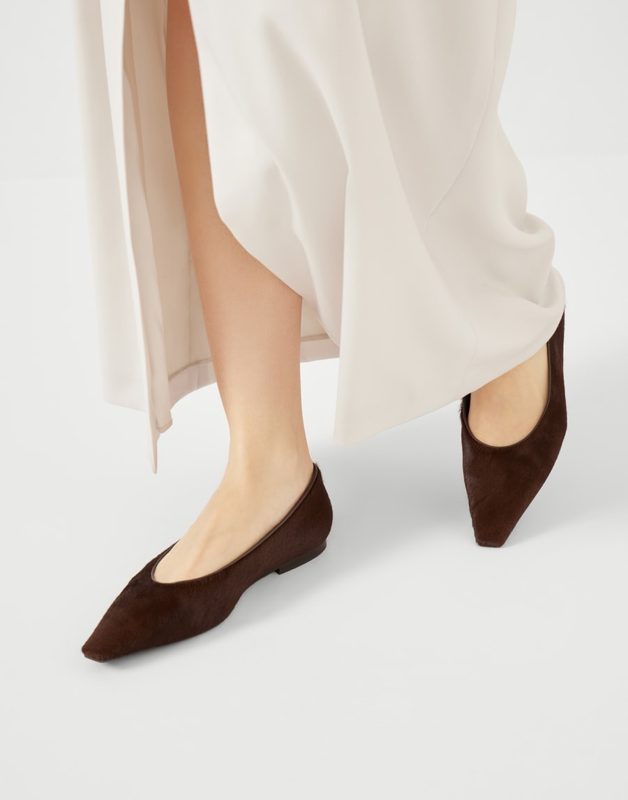 Calf hair flats Brown Woman - Brunello Cucinelli