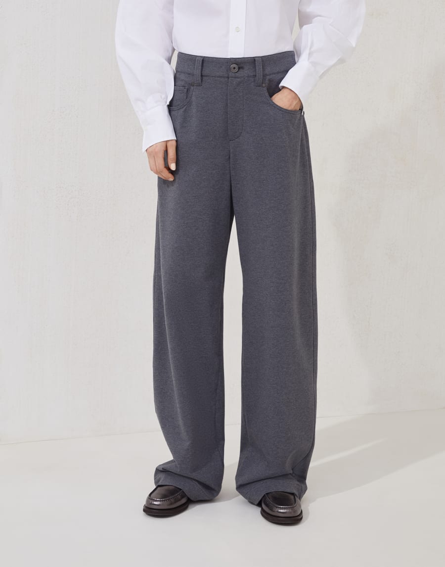 Five-pocket Loose trousers Lead Woman - Brunello Cucinelli