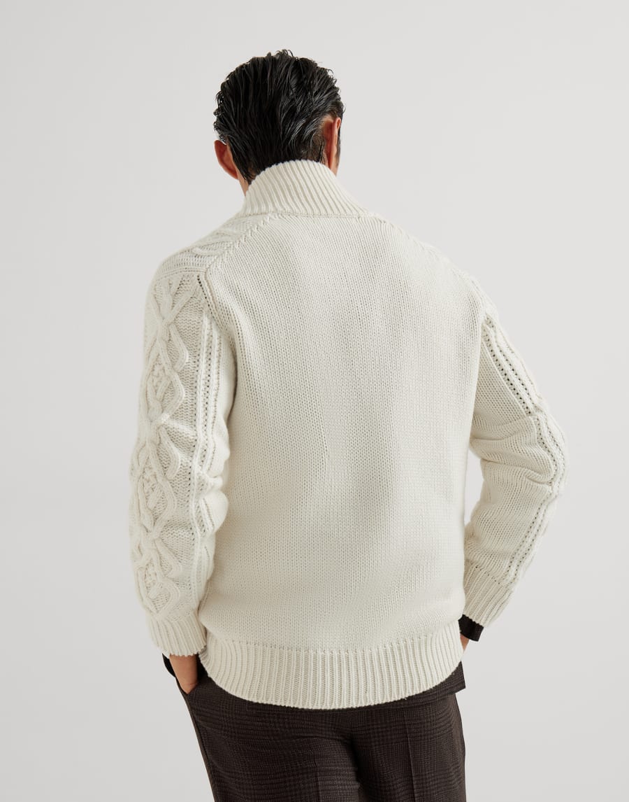 Cable knit cardigan Panama Man - Brunello Cucinelli