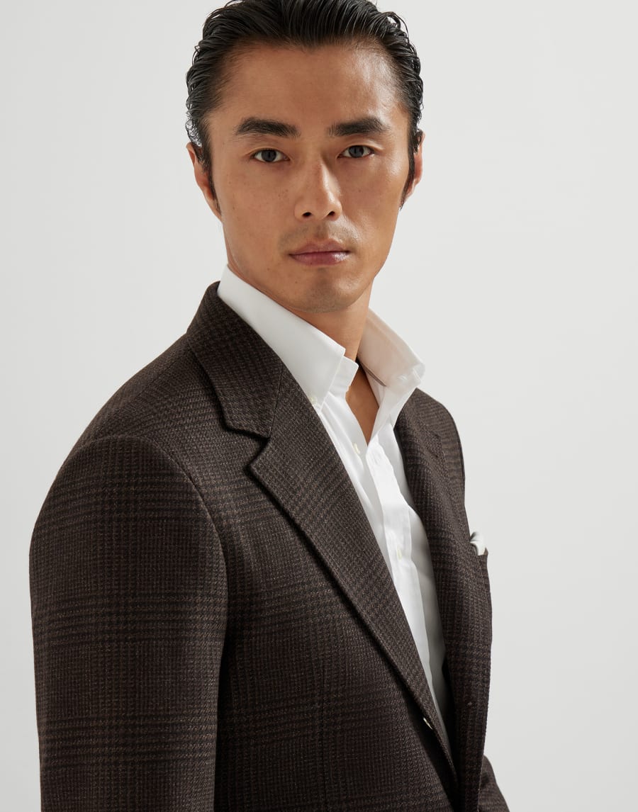 Prince of Wales Cavallo blazer Brown Man - Brunello Cucinelli