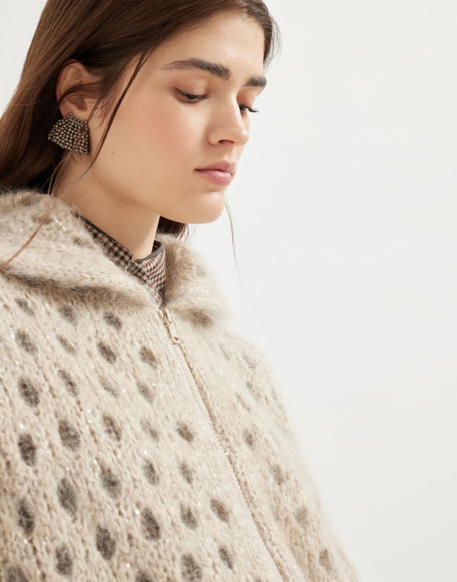 Dazzling Net cardigan Beige Woman - Brunello Cucinelli