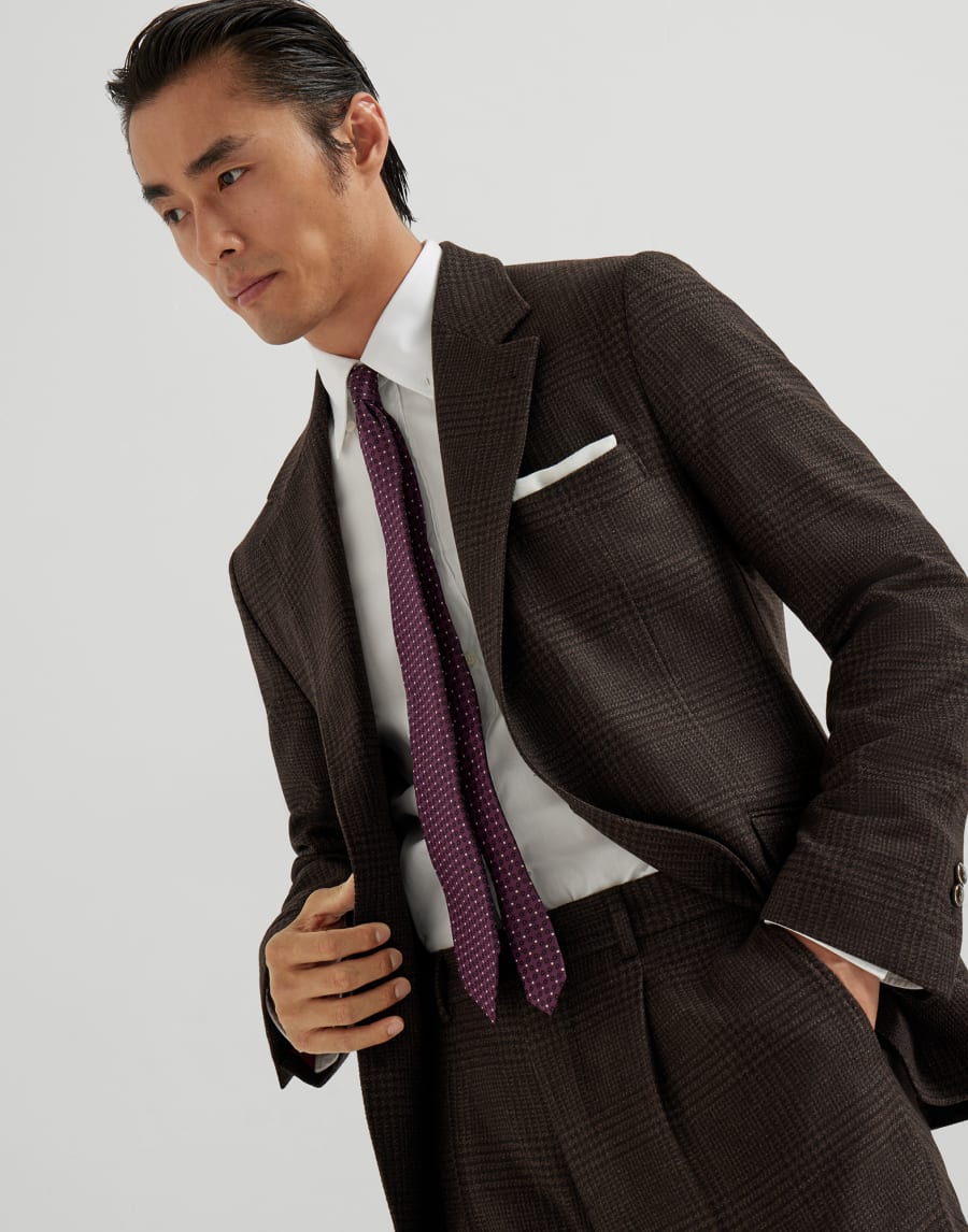 Veste Cavallo Prince de Galles Marron Homme - Brunello Cucinelli