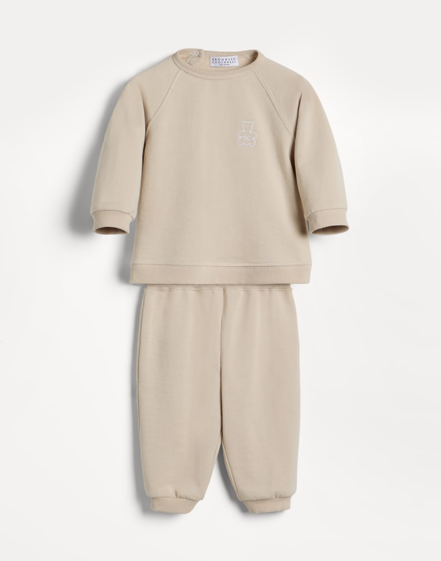 French terry Baby Bernie sweatshirt Sand Baby - Brunello Cucinelli