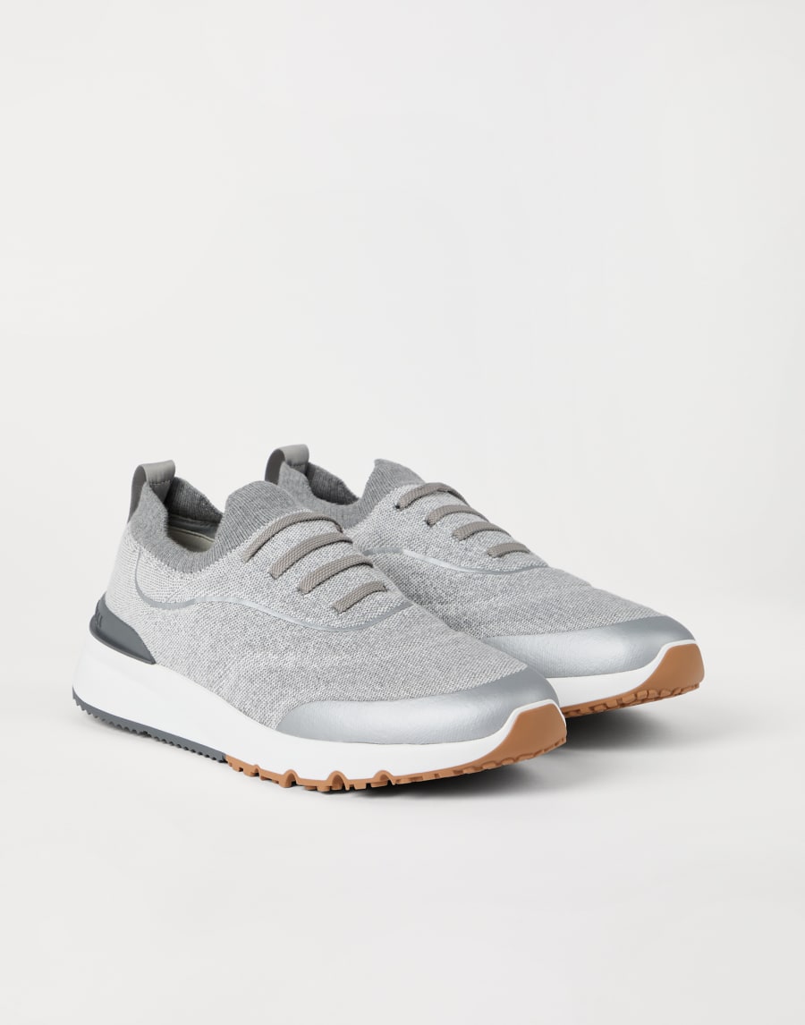 Sneakers aus Strick Hellgrau Herren - Brunello Cucinelli