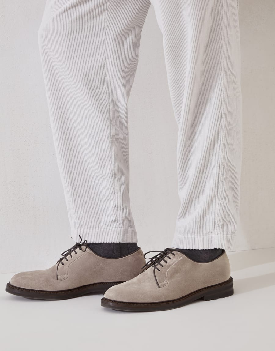 Suede derby Dark Amber Smoke Man - Brunello Cucinelli