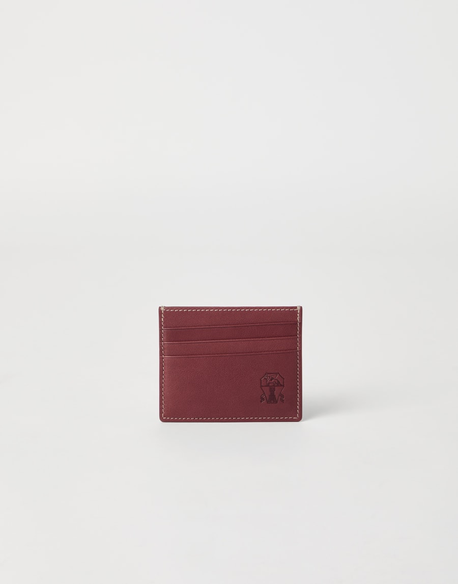 Calfskin card case Burgundy Man - Brunello Cucinelli