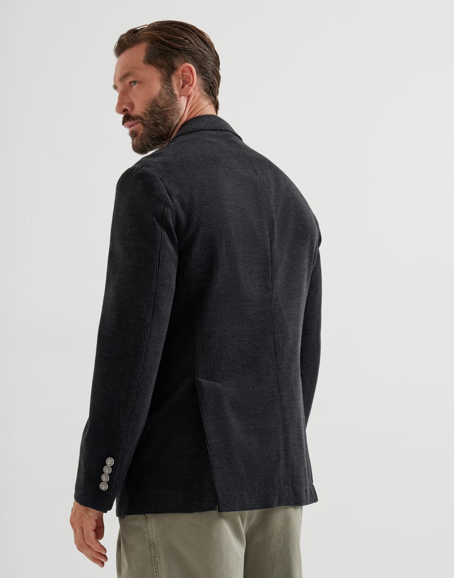 Corduroy Cavallo blazer Charcoal Man - Brunello Cucinelli
