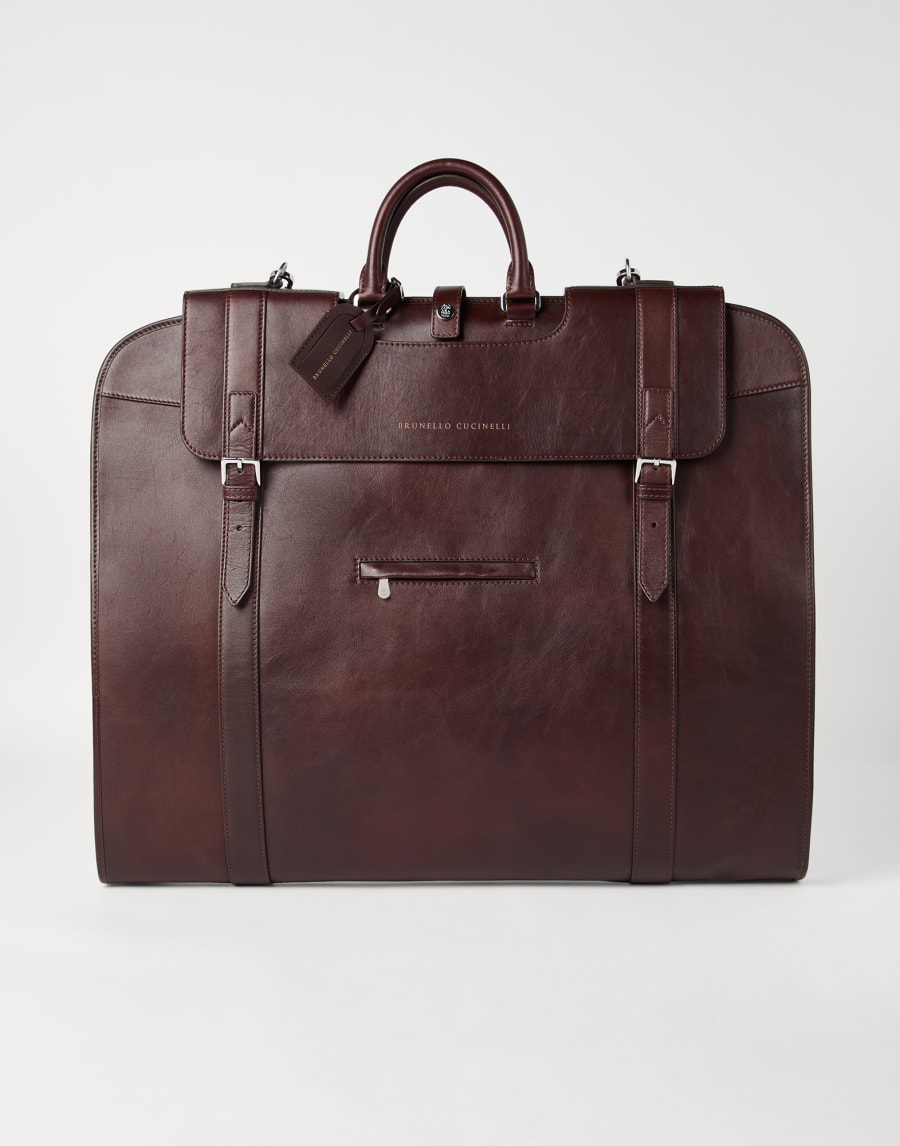Porte-habits en cuir de veau Bourgogne Homme - Brunello Cucinelli