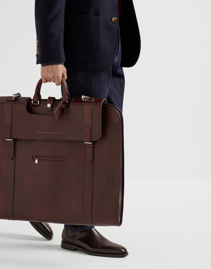 Porte-habits en cuir de veau Bourgogne Homme - Brunello Cucinelli