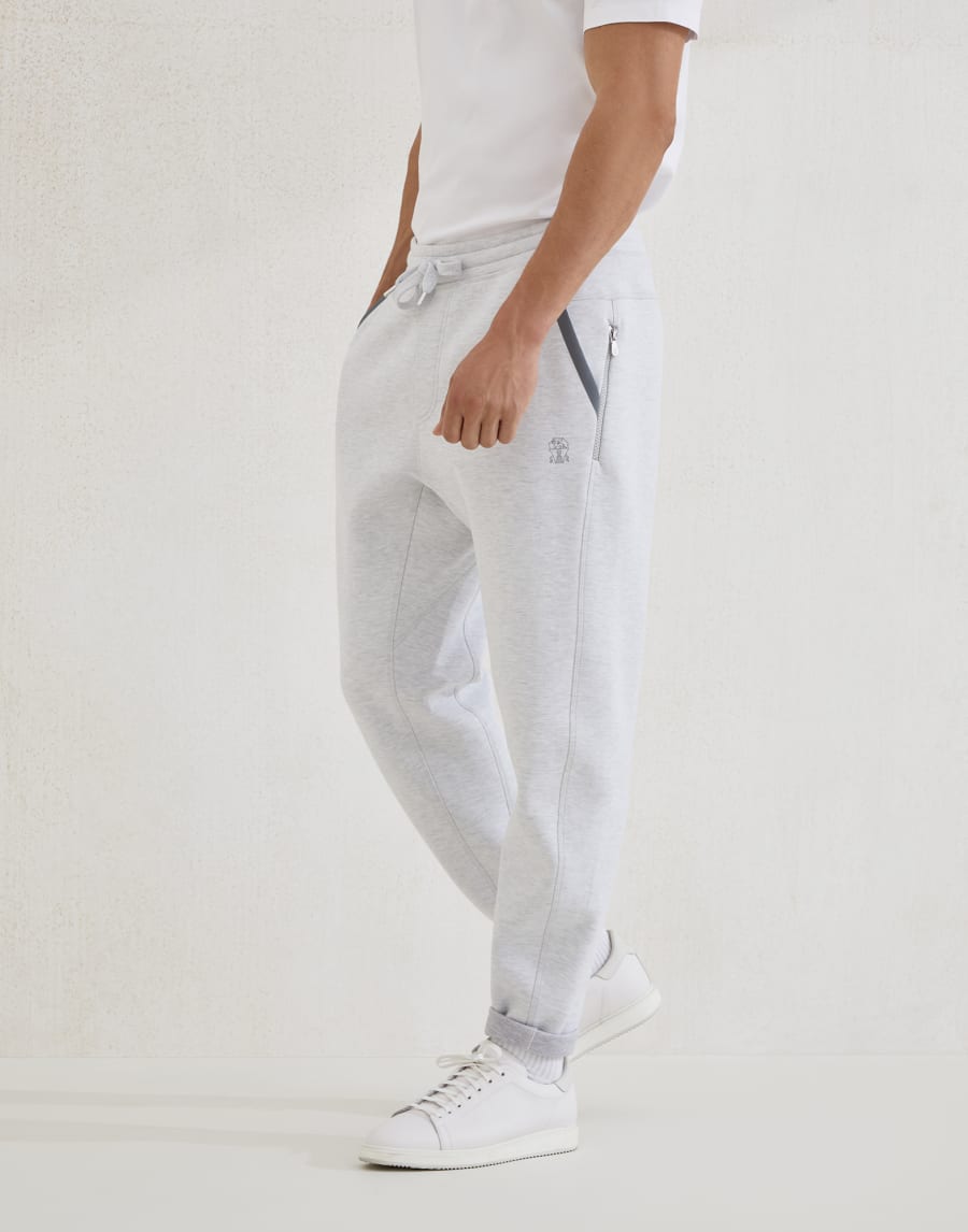 Double cloth trousers Pearl Grey Man - Brunello Cucinelli