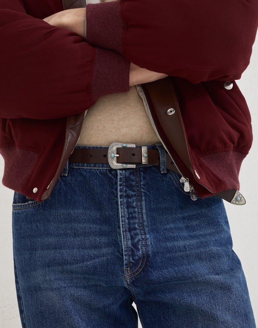 アイコニックフィット 5ポケットトラウザーズ ミディアムデニム メンズ - Brunello Cucinelli