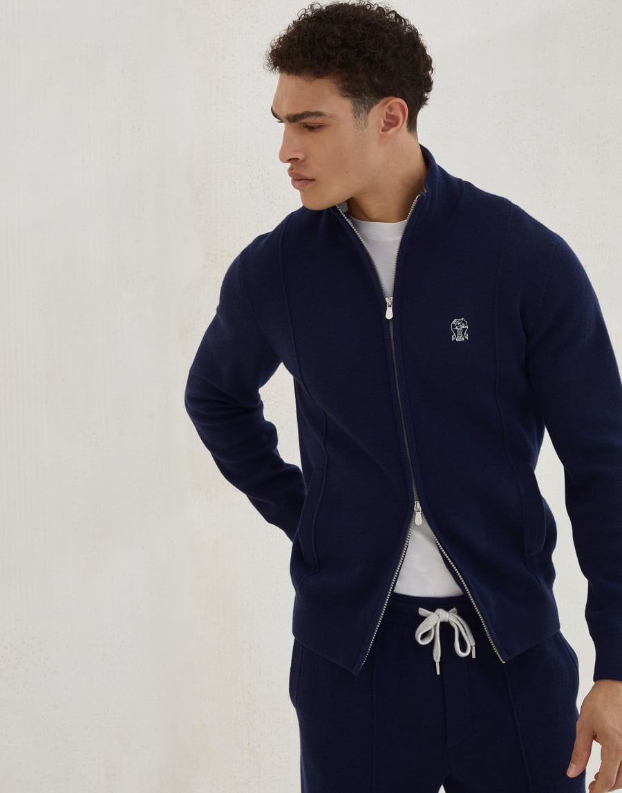 Cashmere cardigan Marine Blue Man - Brunello Cucinelli