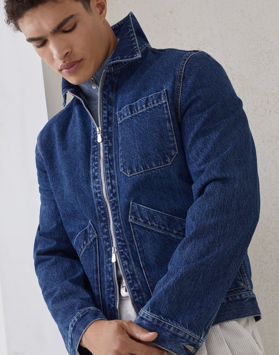 Jacke aus Denim Mittleres Jeansblau Herren - Brunello Cucinelli