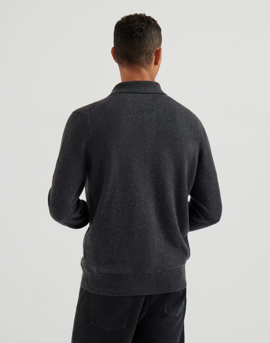 Cardigan im Hemdenstil Kohlschwarz Herren - Brunello Cucinelli
