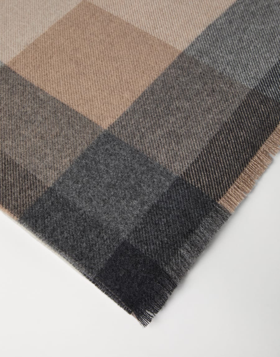 Wool and cashmere scarf Brown Man - Brunello Cucinelli