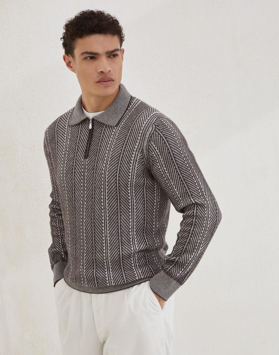 Vanisé polo shirt Brown Man - Brunello Cucinelli