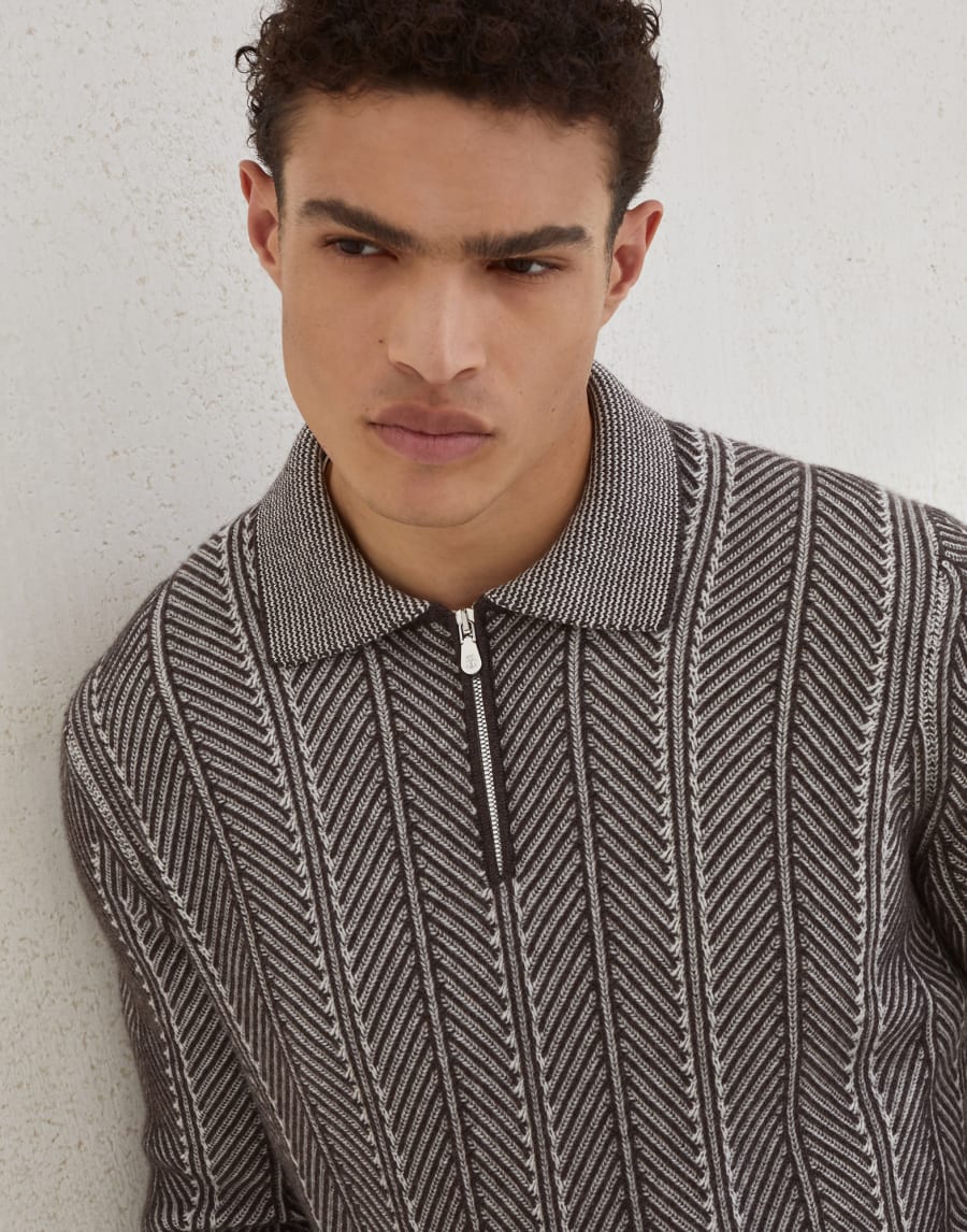 바니세 폴로셔츠 브라운 남성 - Brunello Cucinelli