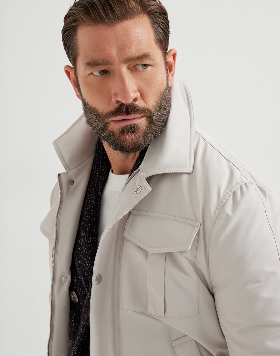 Bomber jacket with padding Ivory Man - Brunello Cucinelli