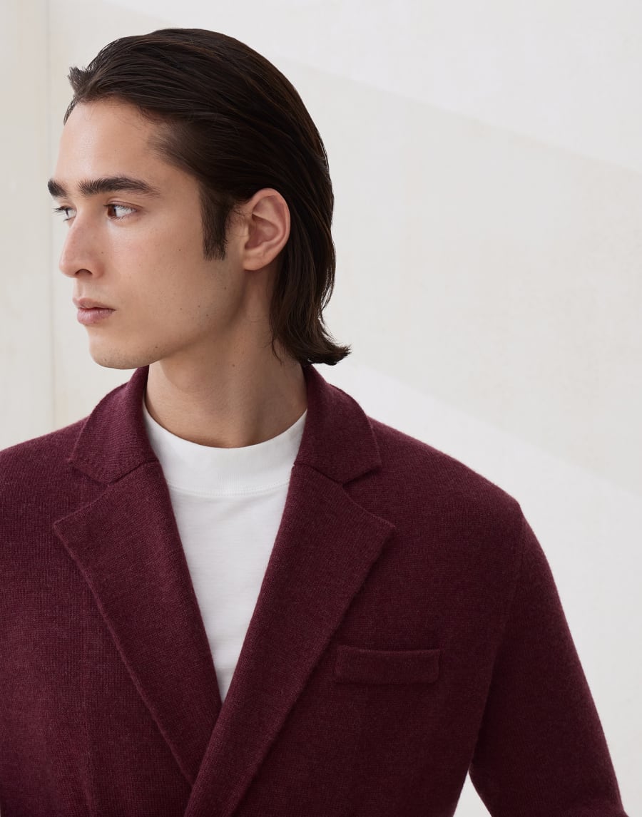 Jacket-style cardigan Burgundy Man - Brunello Cucinelli