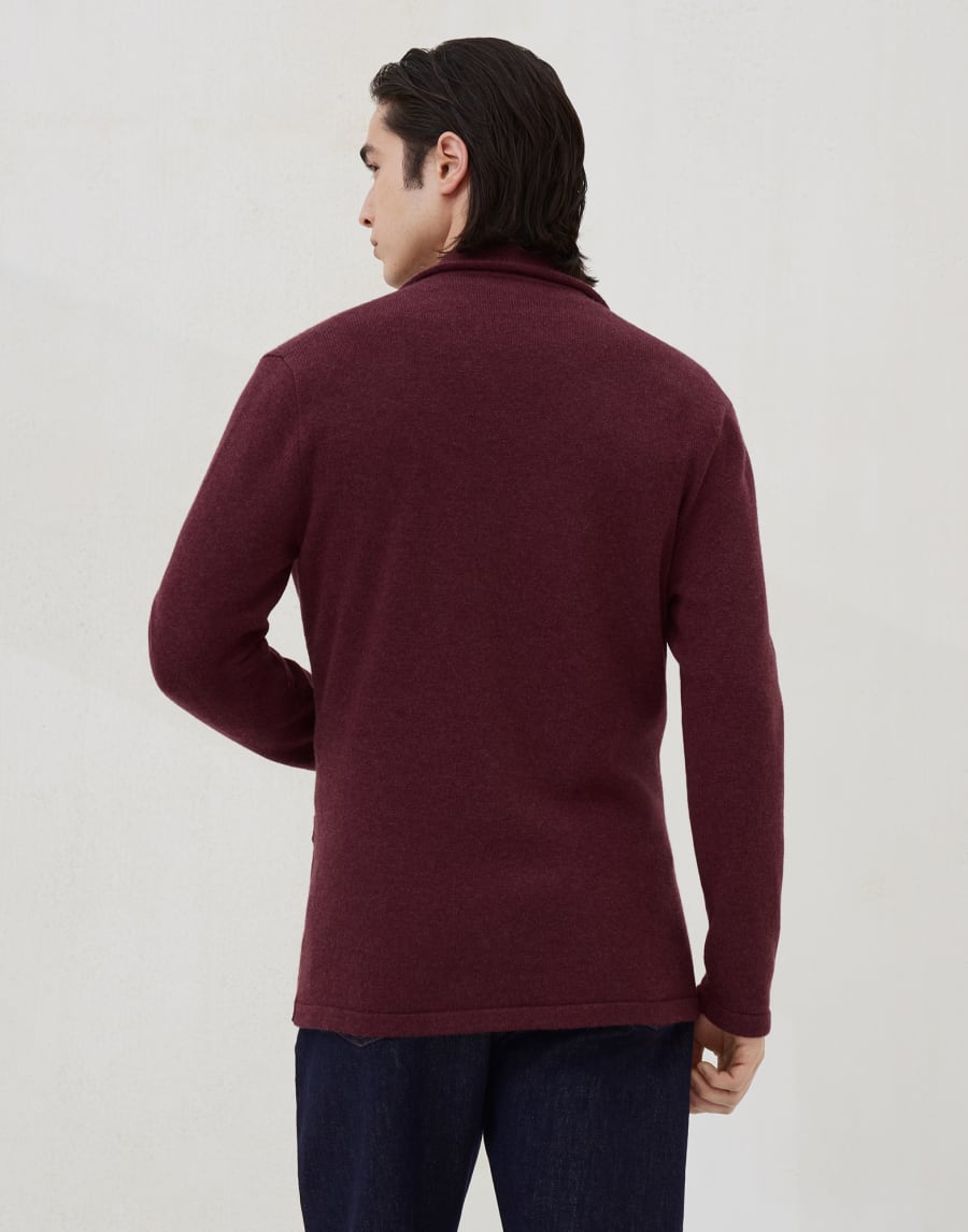 Jacket-style cardigan Burgundy Man - Brunello Cucinelli
