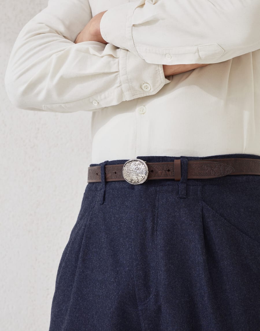 Calfskin belt Ebony Man - Brunello Cucinelli