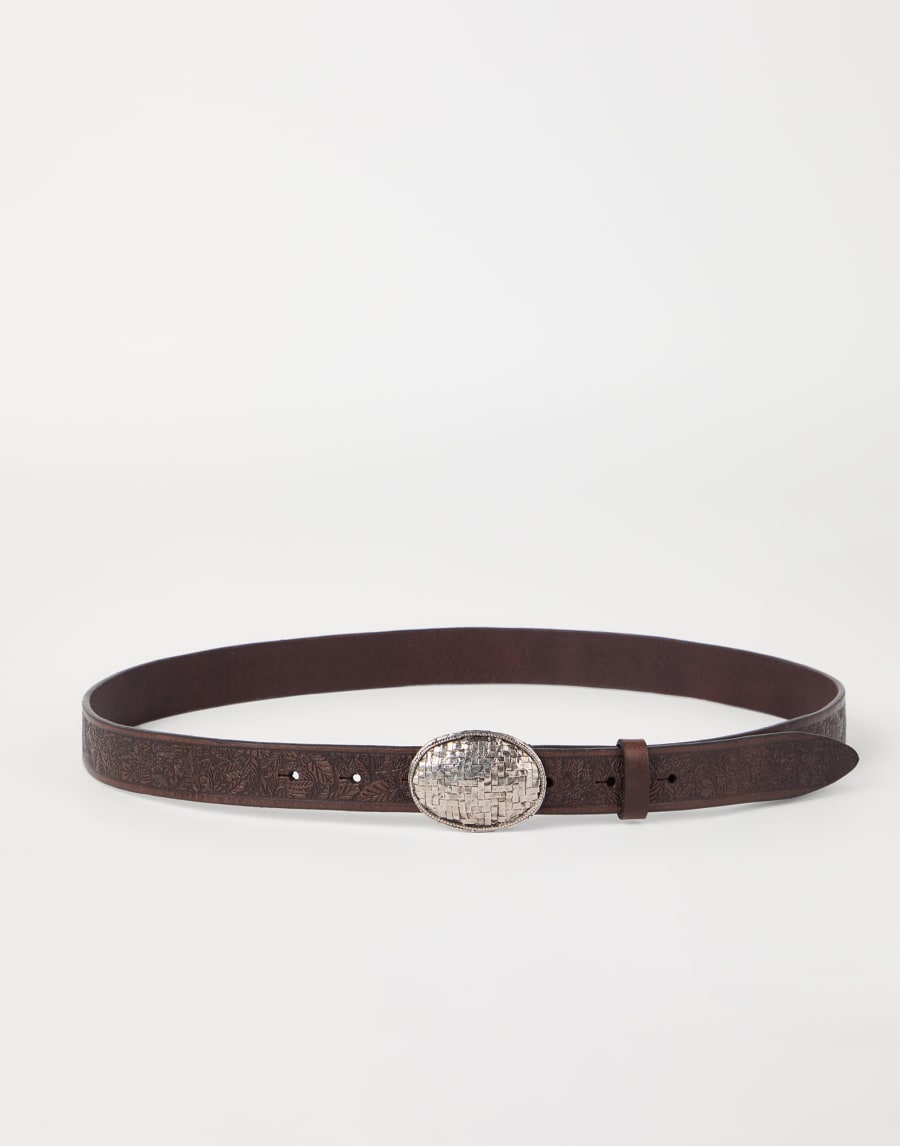 Calfskin belt Ebony Man - Brunello Cucinelli