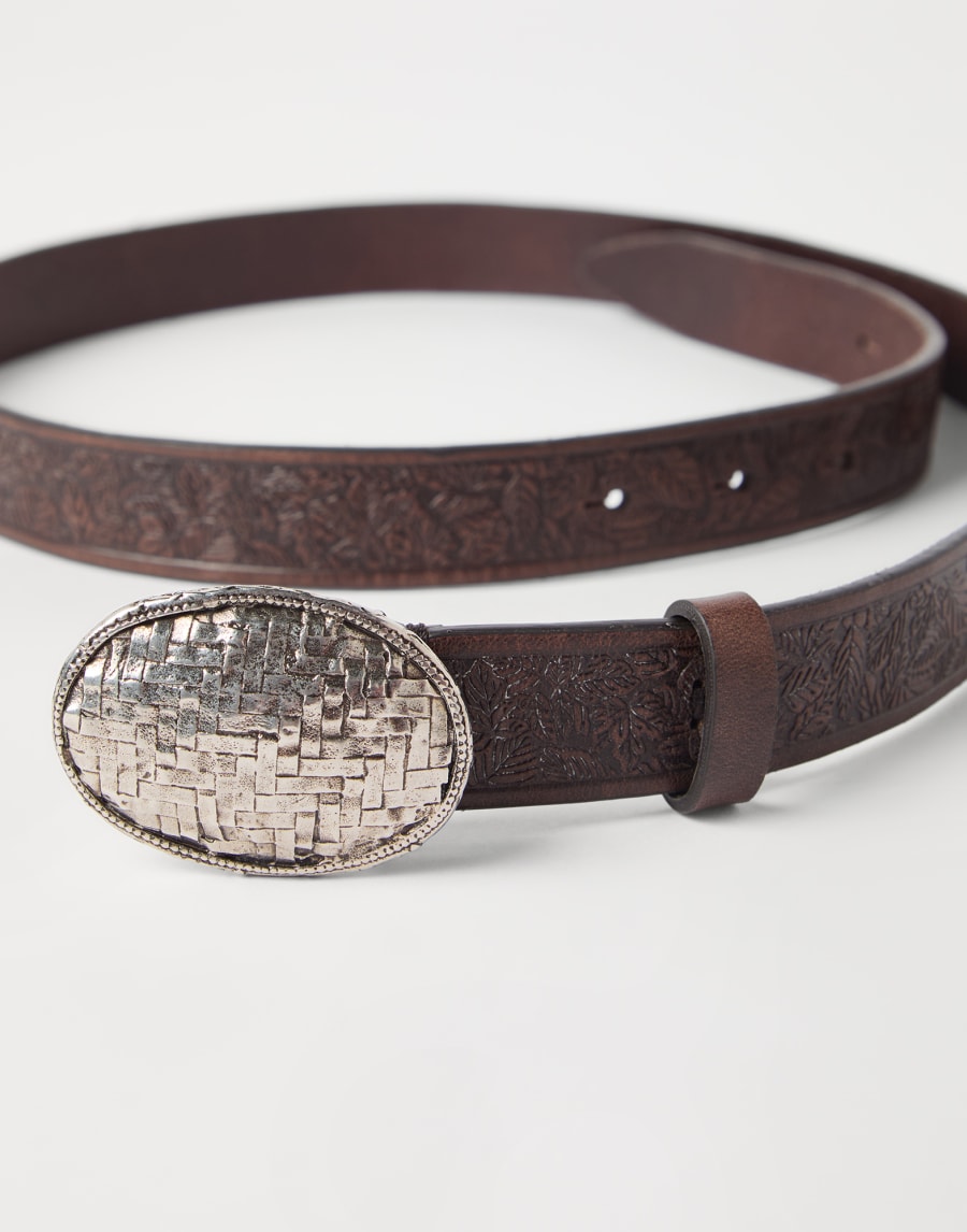 Calfskin belt Ebony Man - Brunello Cucinelli