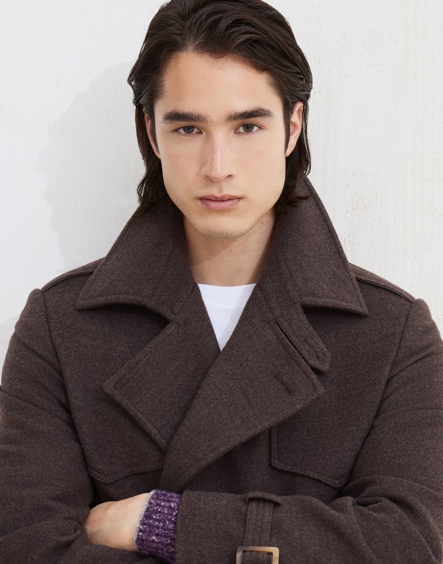 Trench lavorazione double Marrone Uomo - Brunello Cucinelli