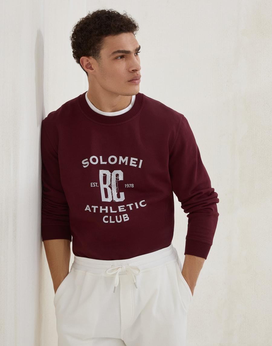 Sweatshirt with print Amaranth Man - Brunello Cucinelli