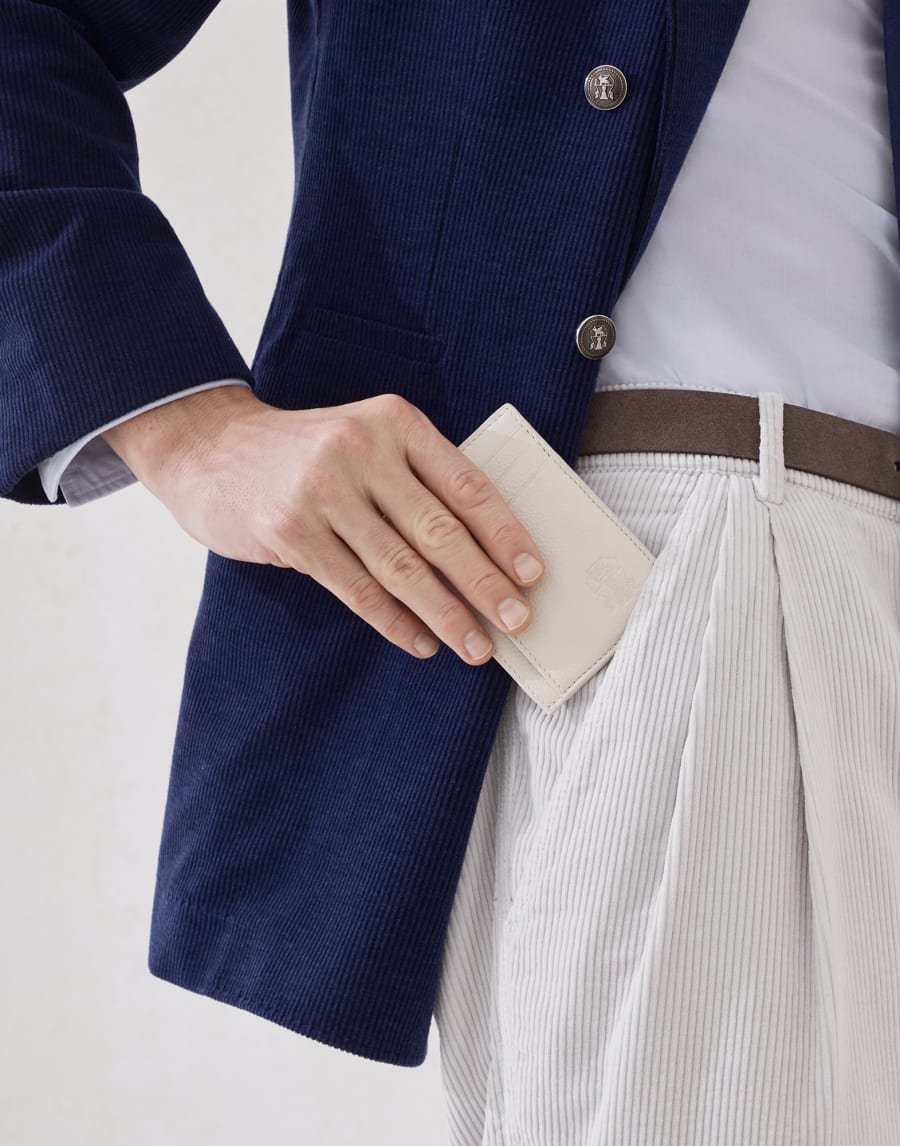 Calfskin card case Ivory Man - Brunello Cucinelli