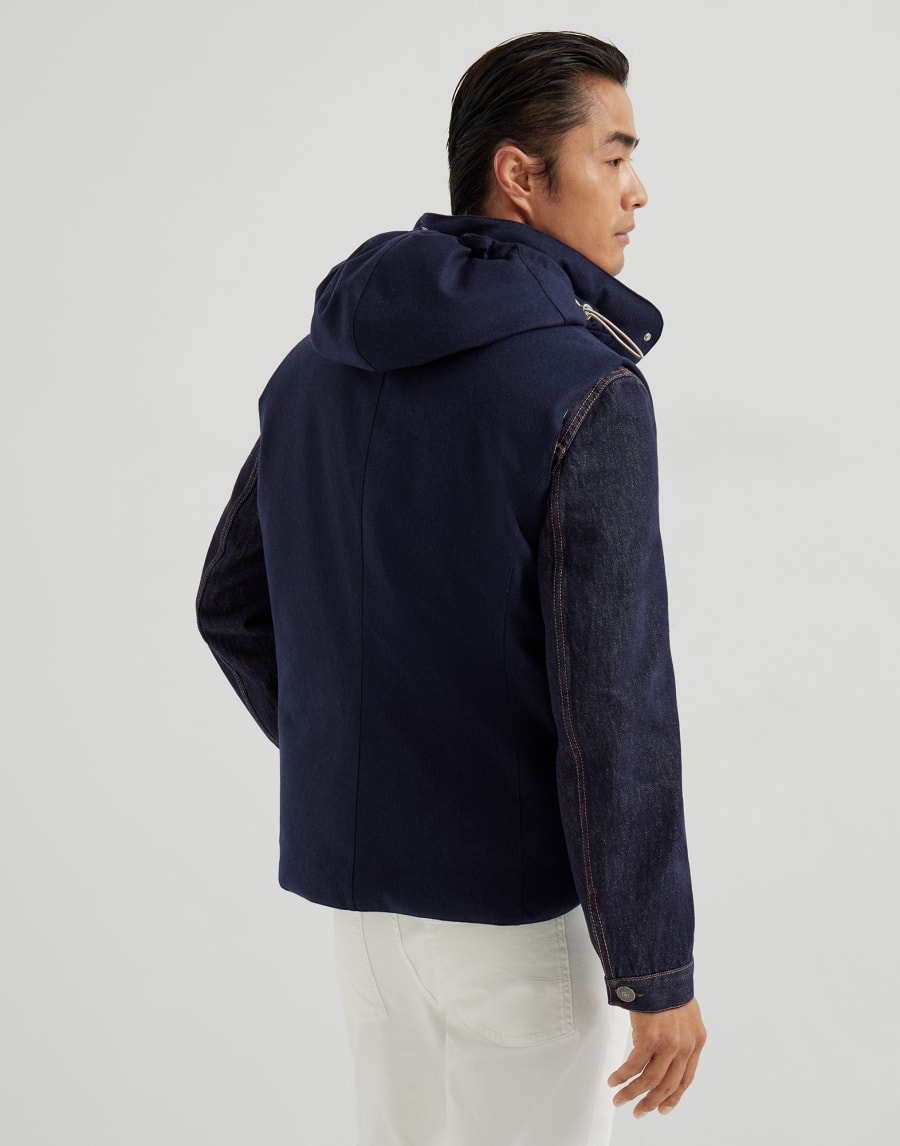 Piumino senza maniche in flanella Blu Uomo - Brunello Cucinelli