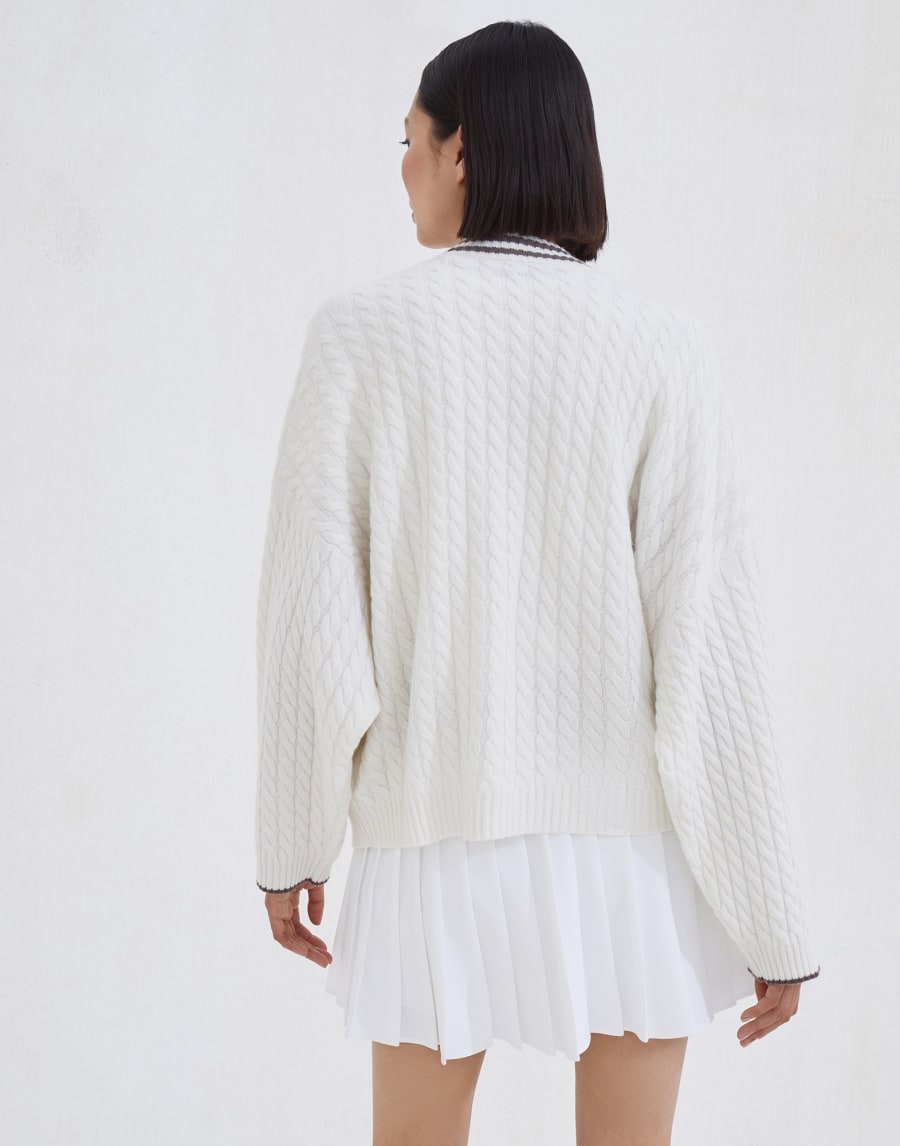 Cashmere cardigan with logo Panama Woman - Brunello Cucinelli