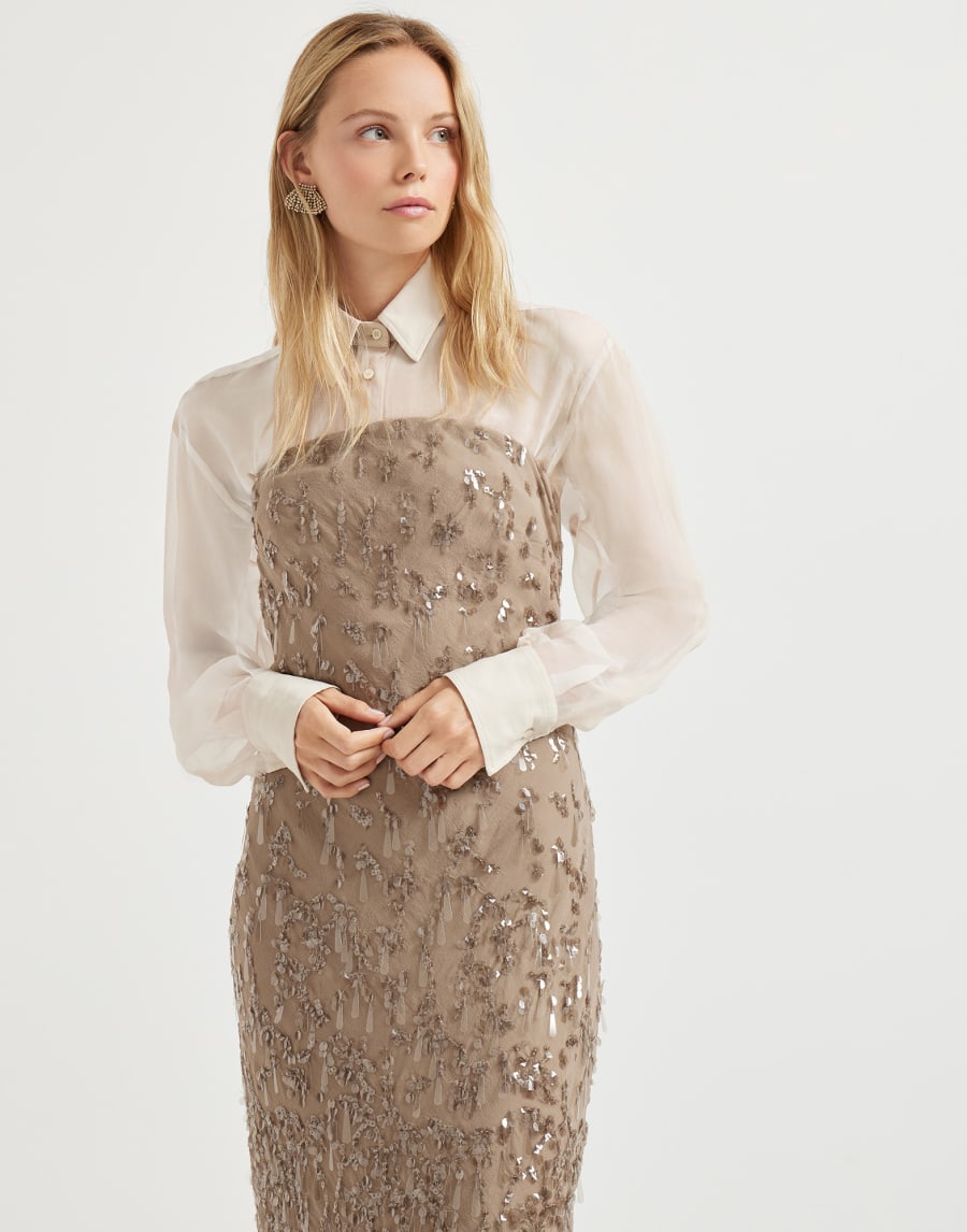 Couture dress with swing drops embroidery Rope Woman - Brunello Cucinelli