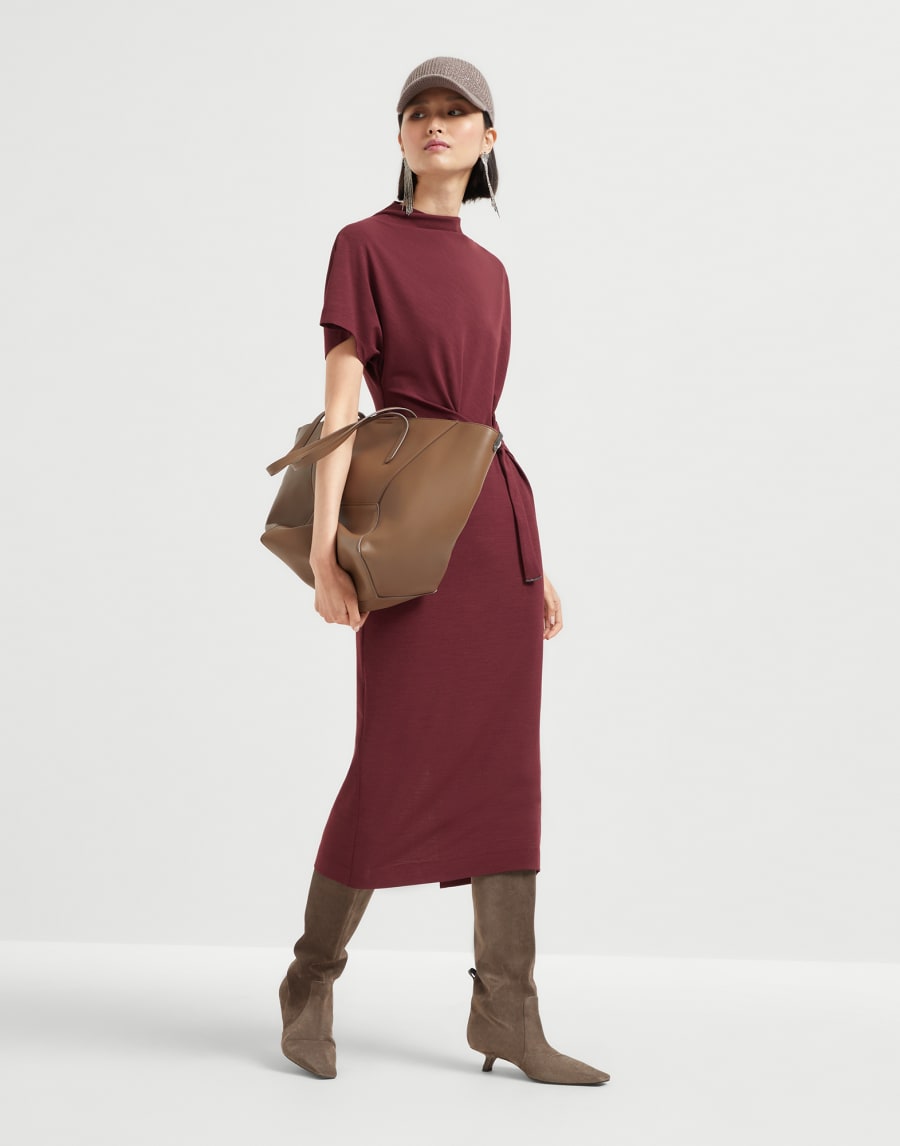 Wrap belt dress Amaranth Woman - Brunello Cucinelli