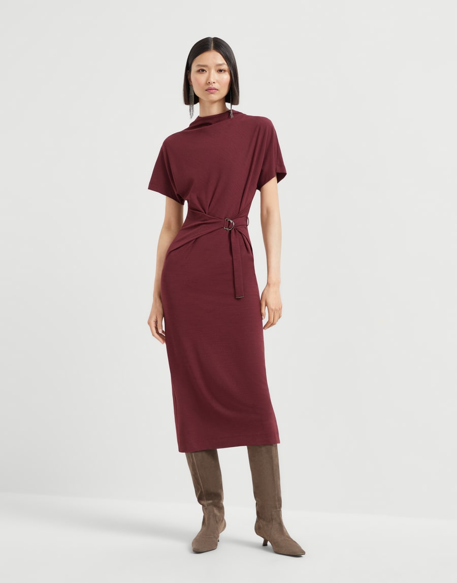Платье Wrap Belt Амарант Женщина - Brunello Cucinelli