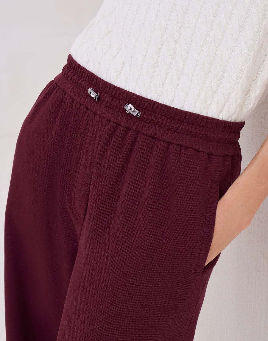 Pique Track trousers Amaranth Woman - Brunello Cucinelli