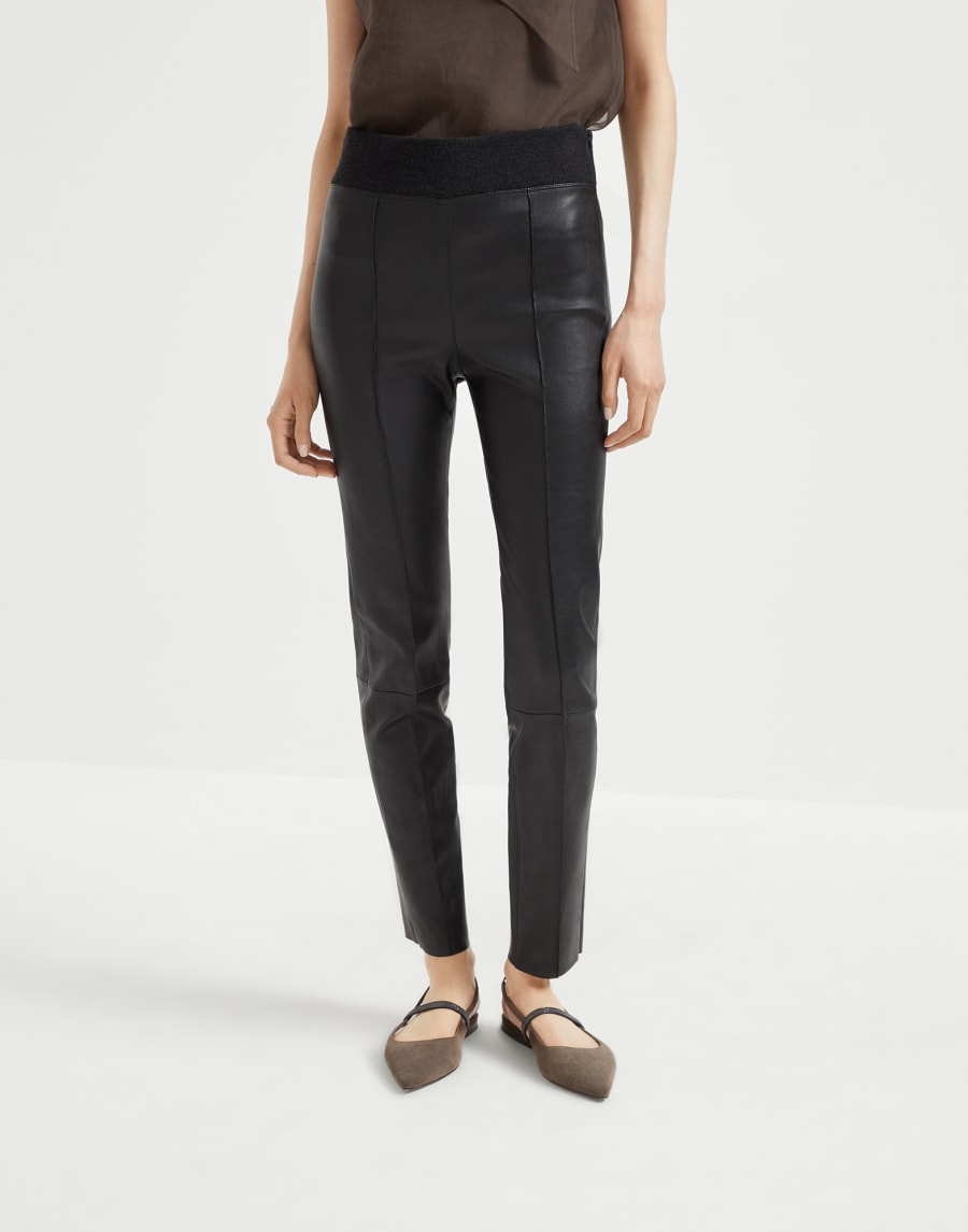 Leggings in nappa stretch Nero Donna - Brunello Cucinelli