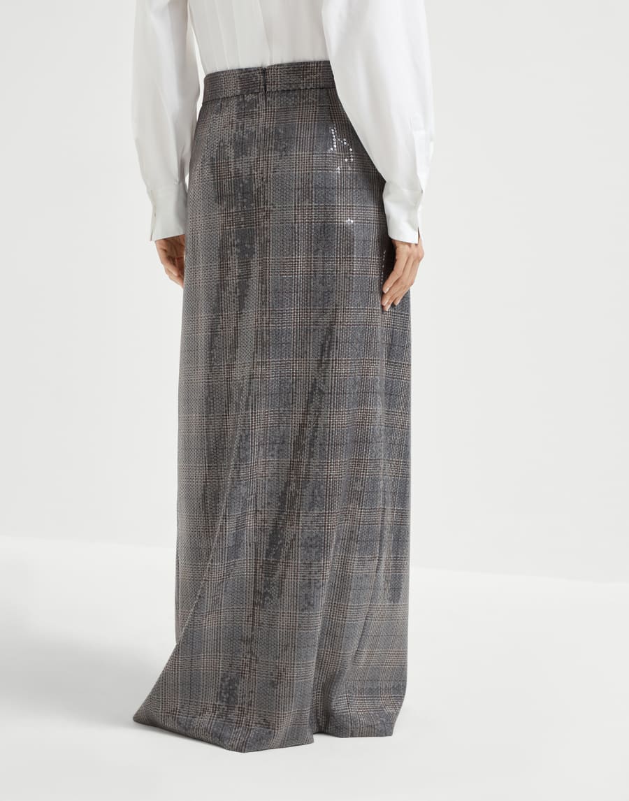 Rock mit Prince of Wales Embroidery Anthrazit Damen - Brunello Cucinelli