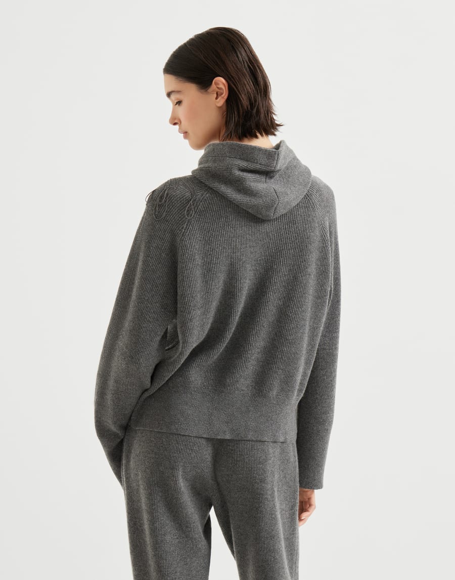 Cashmere English rib sweater Lead Woman - Brunello Cucinelli