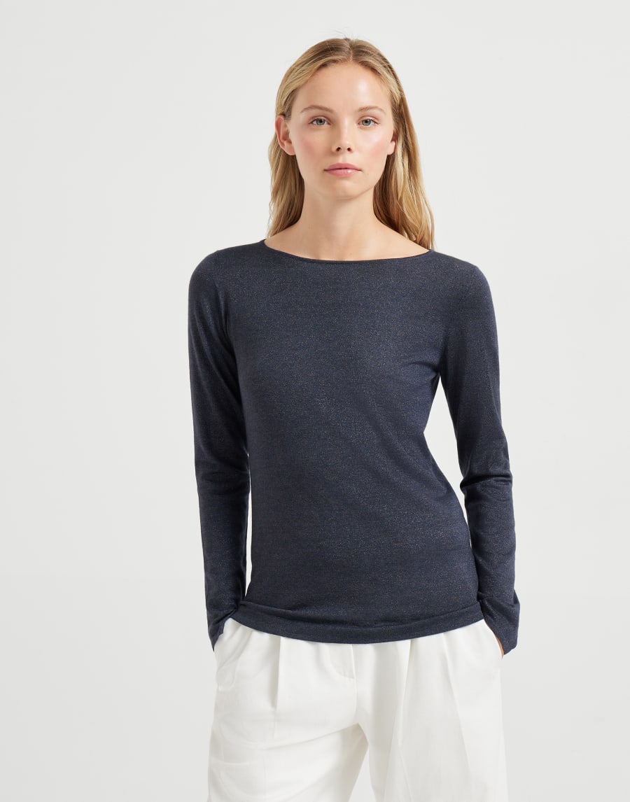 Sparkling sweater Navy Blue Woman - Brunello Cucinelli